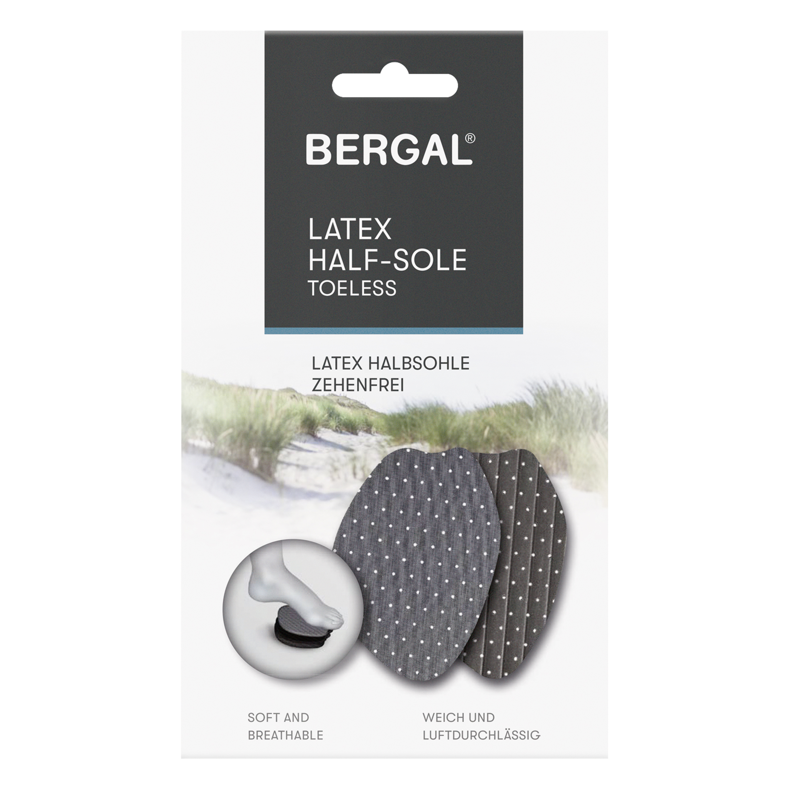 BERGAL LATEX HALF-SOLE TOELESS