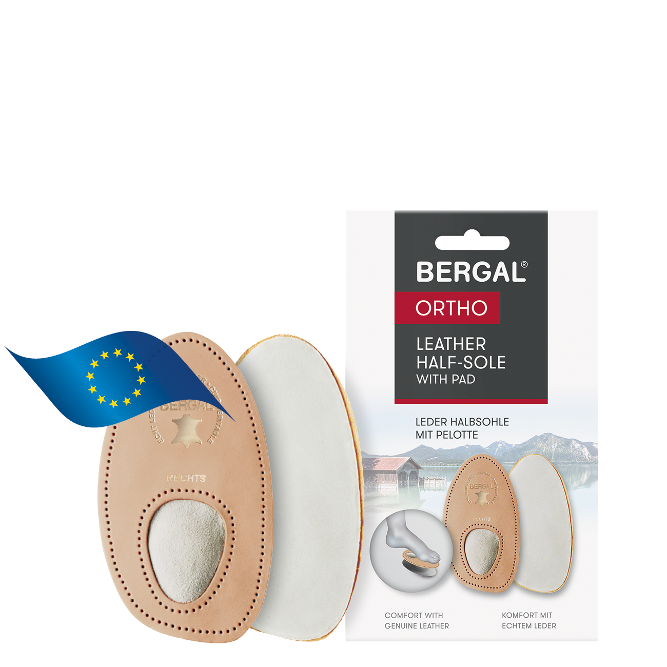 BERGAL LEATHER HALF-SOLE WITH PAD
